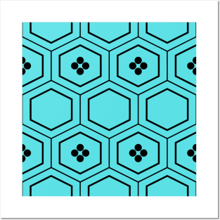 Pattern dots turquoise Posters and Art